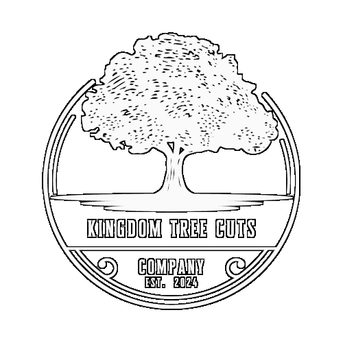 Kingdom Tree Cuts Logo White Outlined